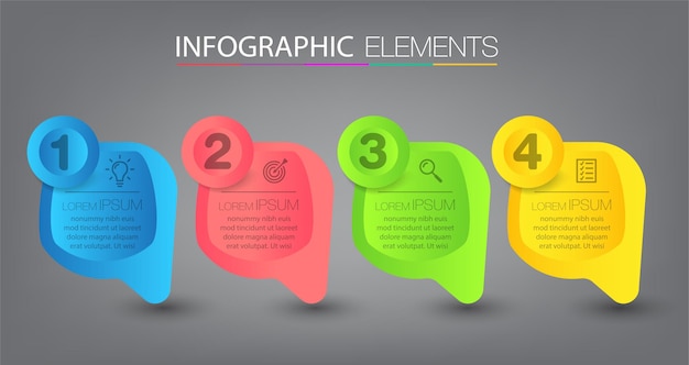 Modern text box template infographics banner