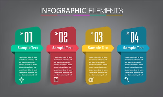 Modern text box template infographics banner