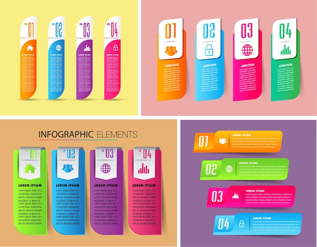 Vector modern text box template infographics banner