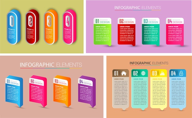 modern text box template infographics banner