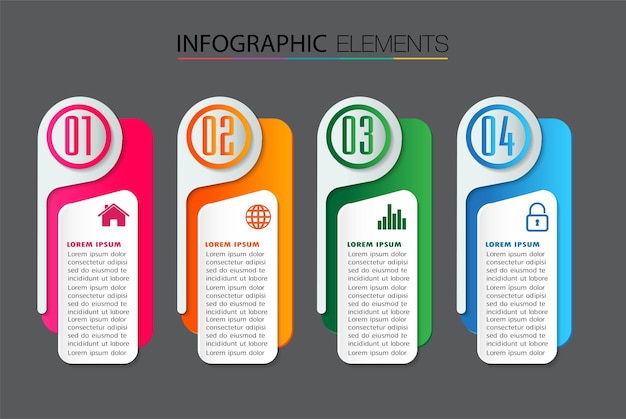 Banner di infografica modello di casella di testo moderno