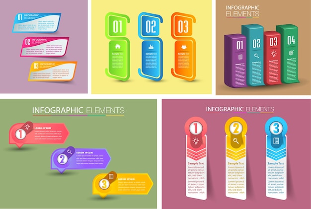 Modern text box template infographics banner