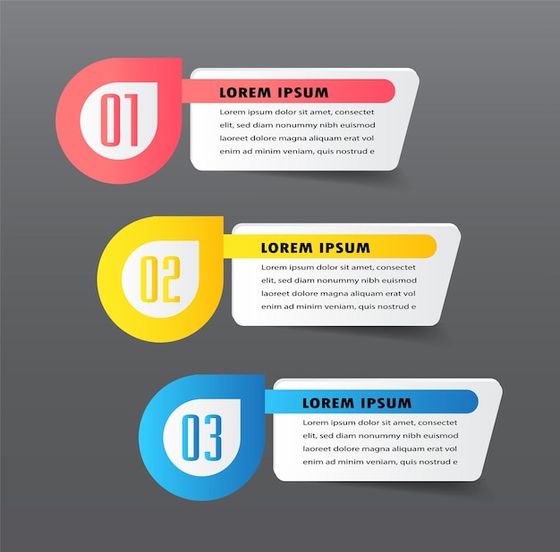 Modern text box template infographics banner