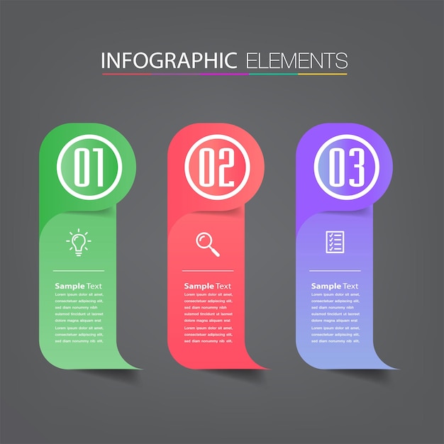 modern text box template infographics banner