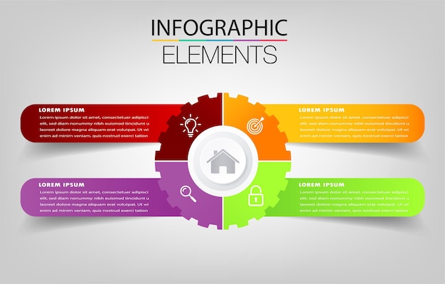 Banner infografica modello moderno casella di testo