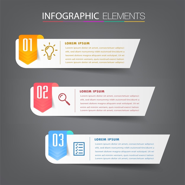 Banner infografica modello moderno casella di testo