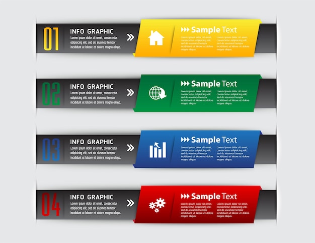 modern text box template, infographics banner