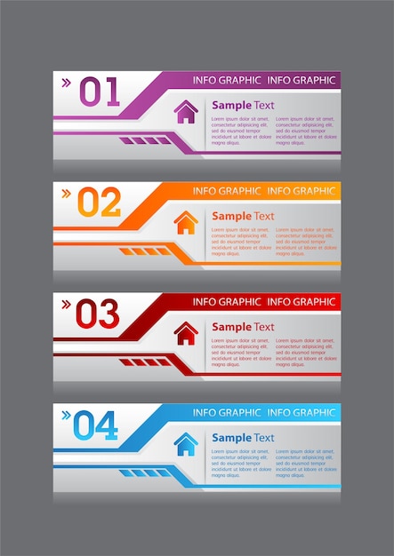 modern text box template, infographics banner