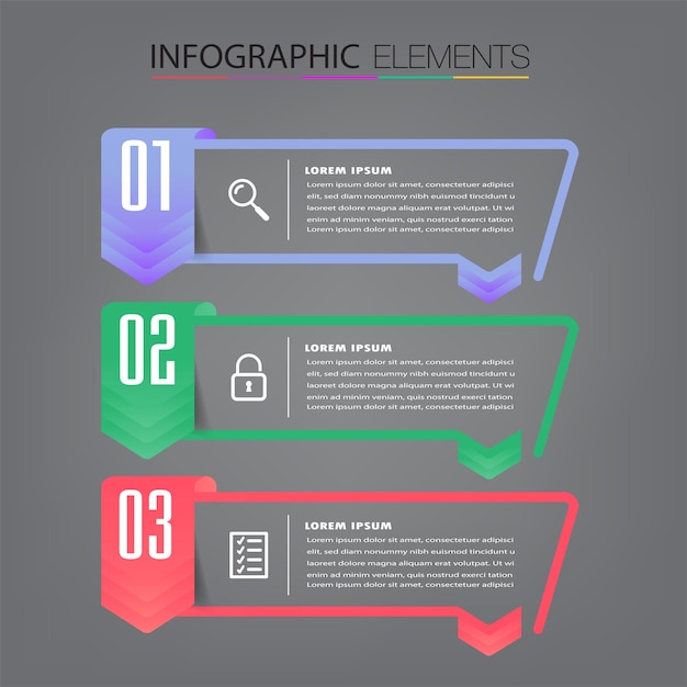 modern text box template, infographics banner