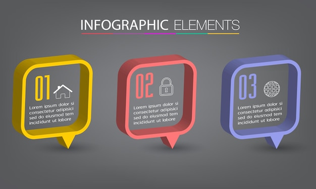 Modern text box template infographics banner