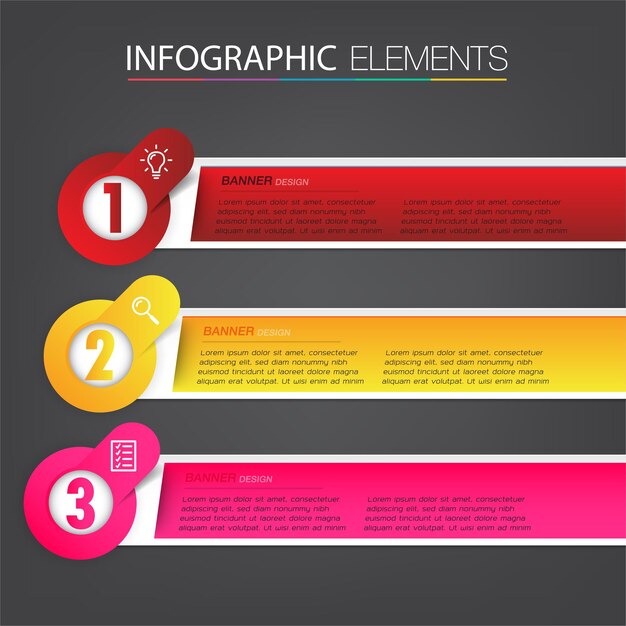 Banner infografica modello moderno casella di testo