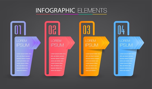 Banner infografica modello moderno casella di testo