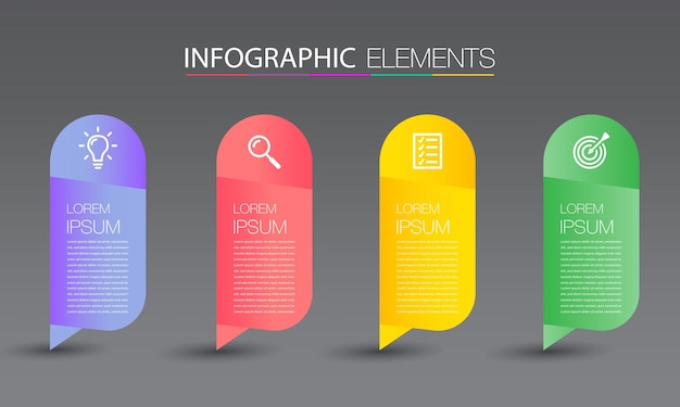 Modello di casella di testo moderna, banner infografica