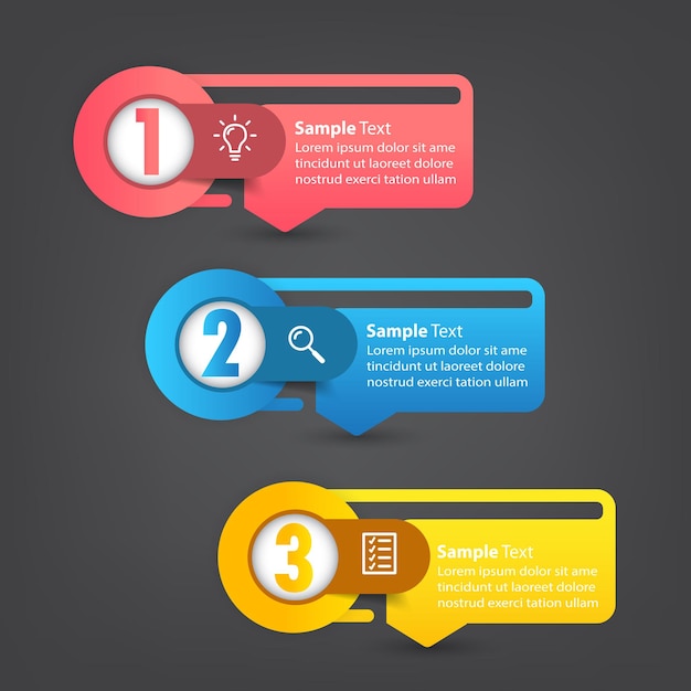 modern text box template infographics banner