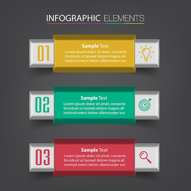 Banner infografica modello moderno casella di testo