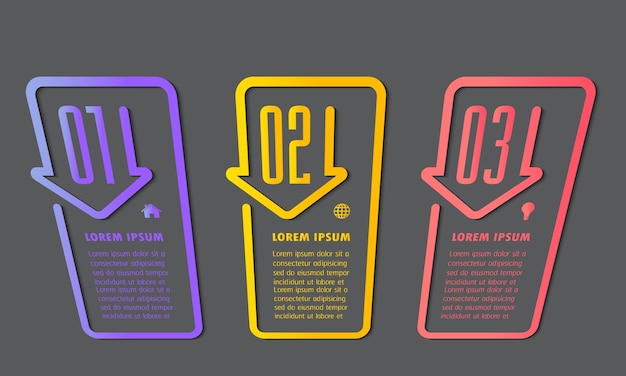 modern text box template infographics banner