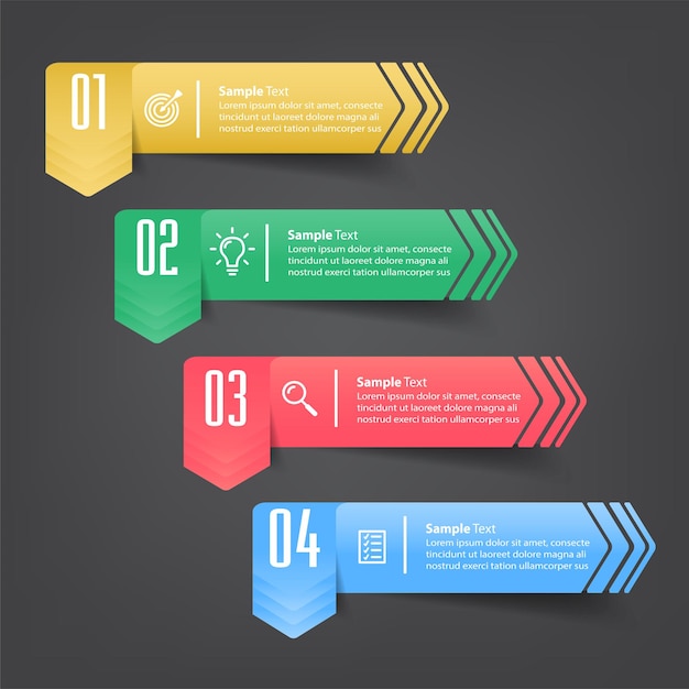 Modern text box template infographics banner