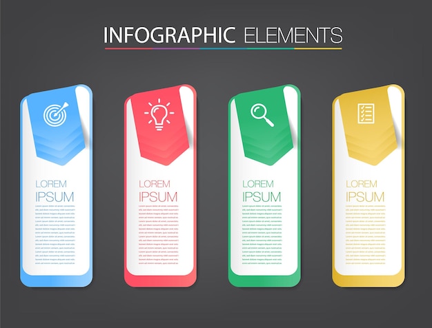 Banner infografica modello moderno casella di testo