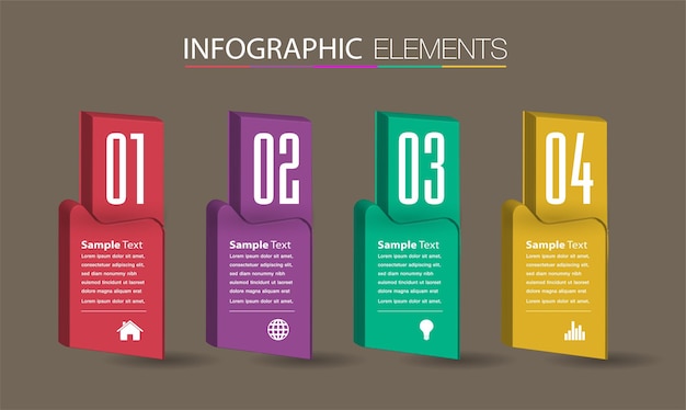 Banner infografica modello moderno casella di testo