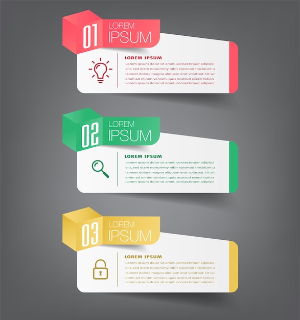modern text box template infographics banner