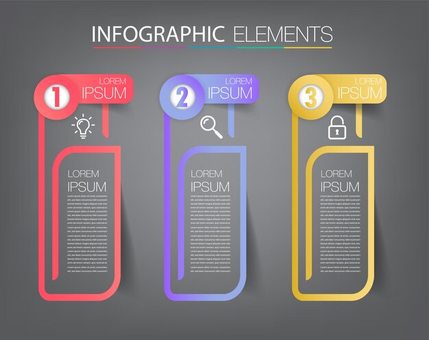 Vector modern text box template infographics banner