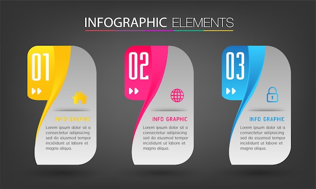 modern text box template infographics banner