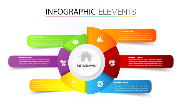 Modern text box template infographics banner