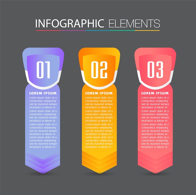 modern text box template infographics banner