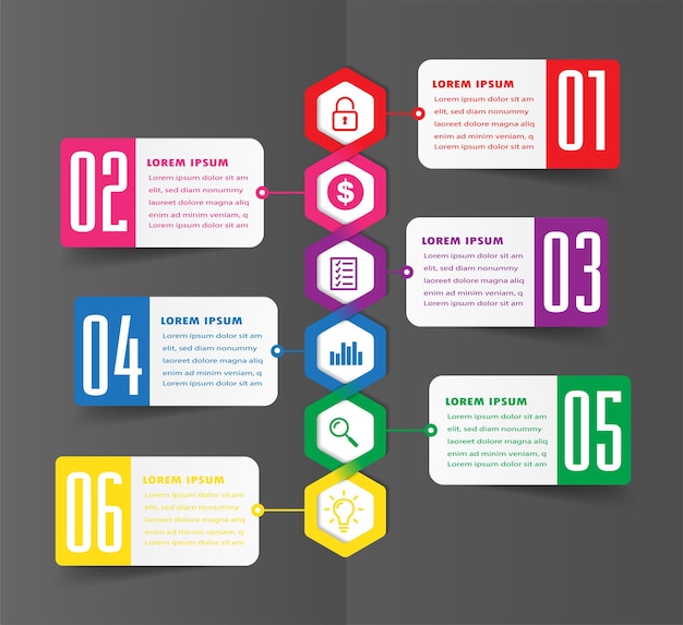 Infografica moderna del modello di casella di testo