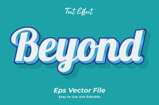 Современный текстовый эффект Beyond Editable и простой в использовании Premium векторы