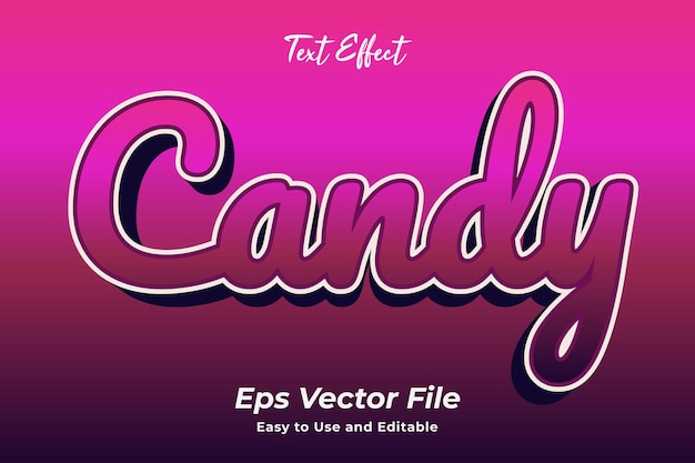 Modern text effect Candy Editable and easy to use Premium vector