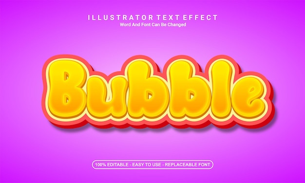 Modern text effect design bubble