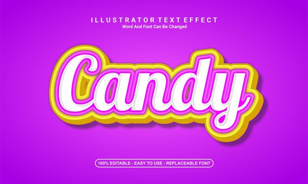 Modern text effect design, candy