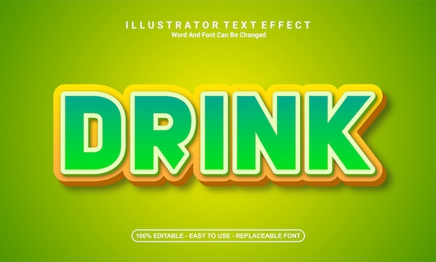 Modern text effect design drink