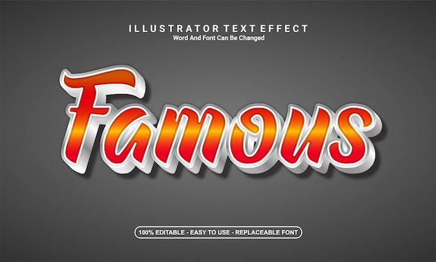 Modern text effect design famous