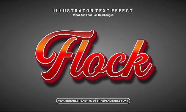 Modern text effect design flock