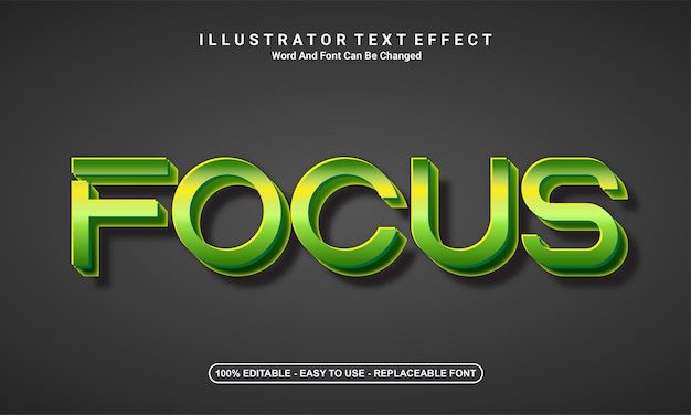 Vector modern text effect design focus