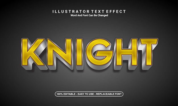 Modern text effect design, knight