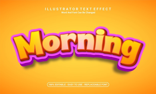 Modern text effect design morning