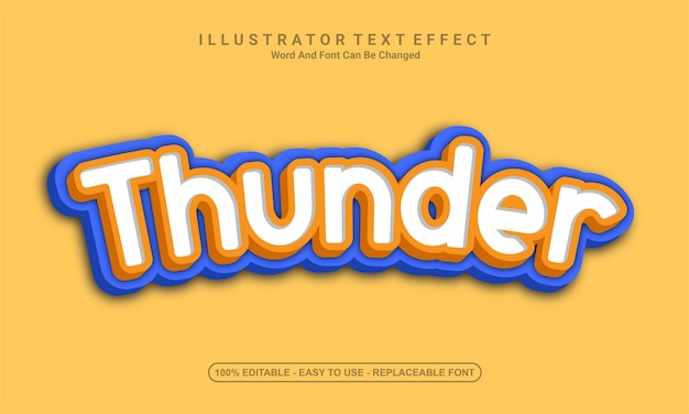 Modern text effect design thunder