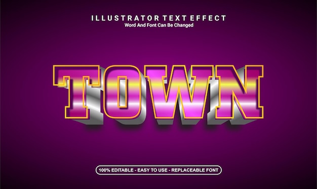 Modern text effect design town