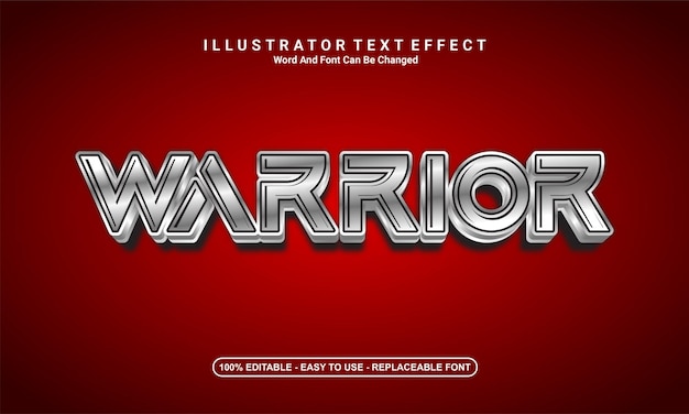Modern text effect design, warrior