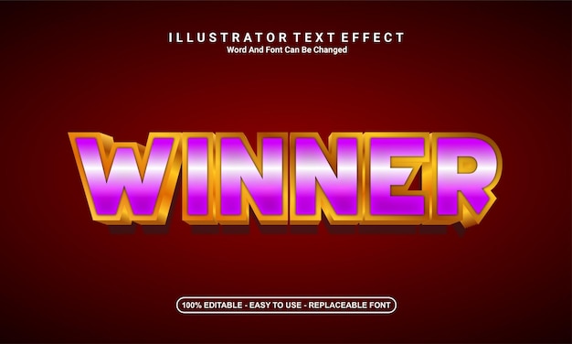 Победитель дизайна современного текстового эффекта