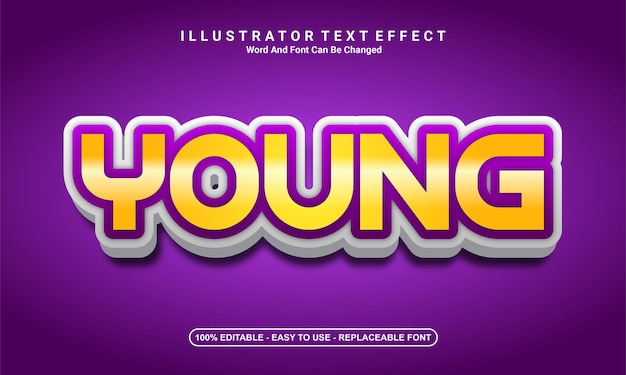 Modern text effect design young