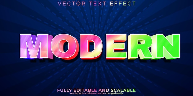 Vector modern text effect editable perspective and elegant text style