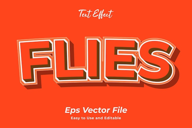 Modern text effect flies editable and easy to use premium vector