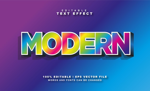 Modern Text Effect Free EPS Vector