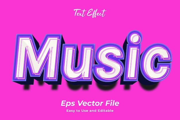 Modern text effect Music Editable and easy to use Premium vector