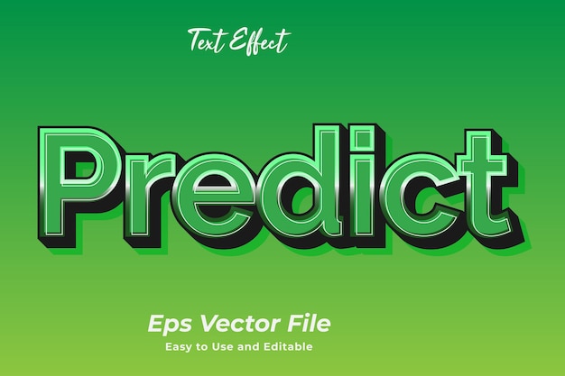 Modern text effect predict Editable and easy to use Premium vector