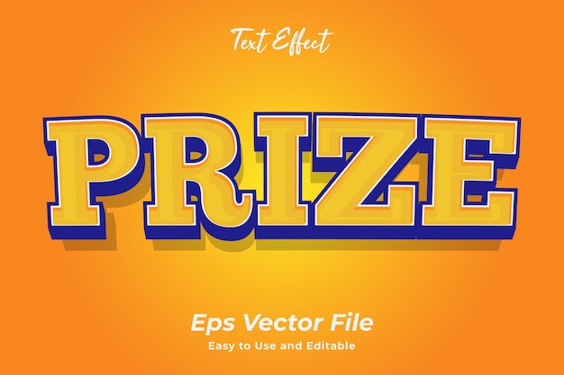 Modern text effect prize editable and easy to use premium vector